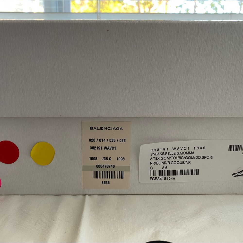 Authentic BALENCIAGA Women Sneakers mid top leather black mesh blue Size 5.5(36) - Picture 10 of 14